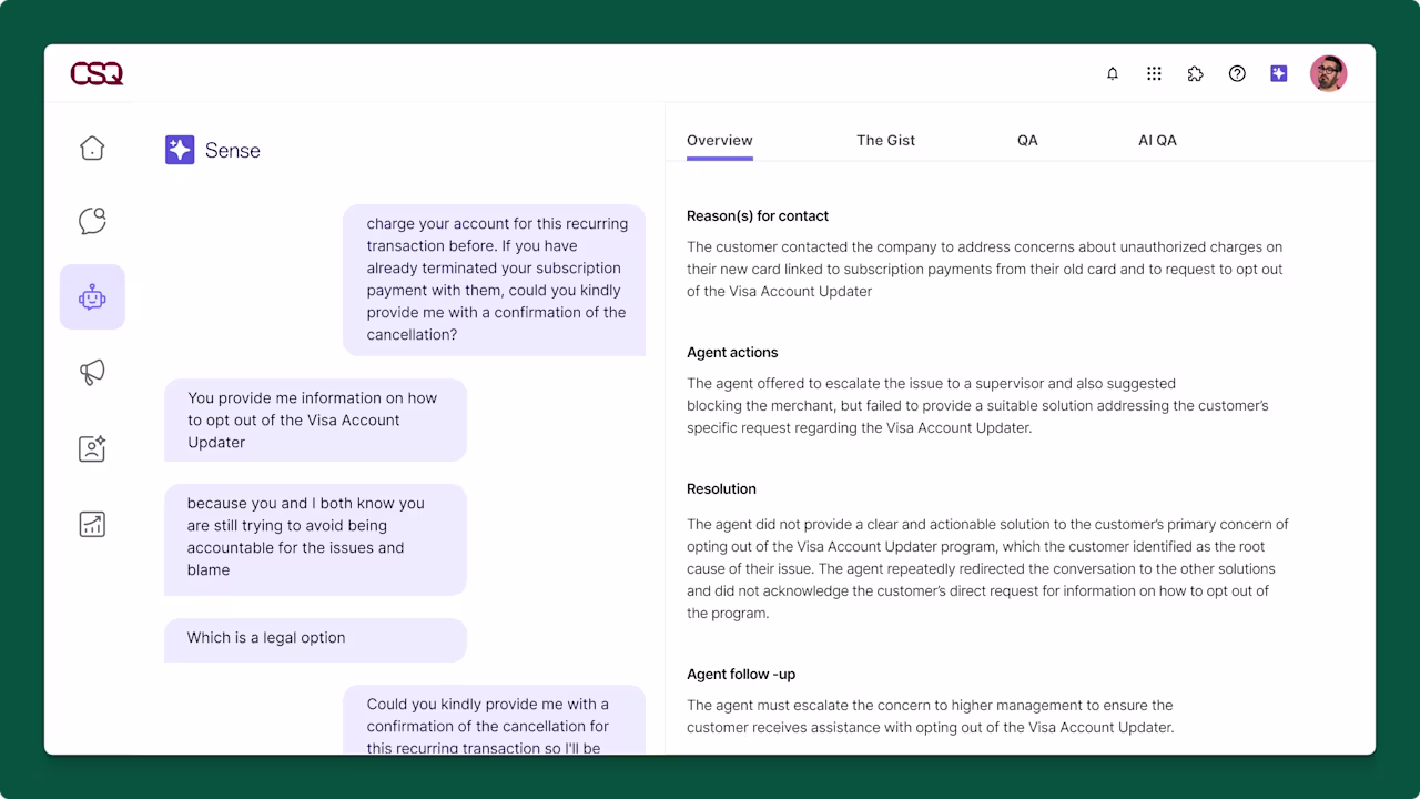 [Visual] Conversation Intelligence Reason for Contact - Overview