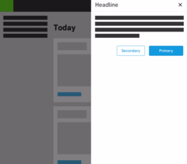 [visual]Design Library illustrates how slideouts help you deliver a more robust message to users during onboarding