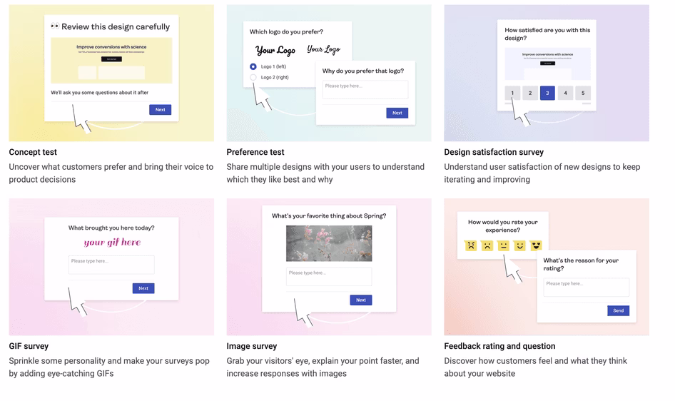 [Visual] Concept testing surveys
