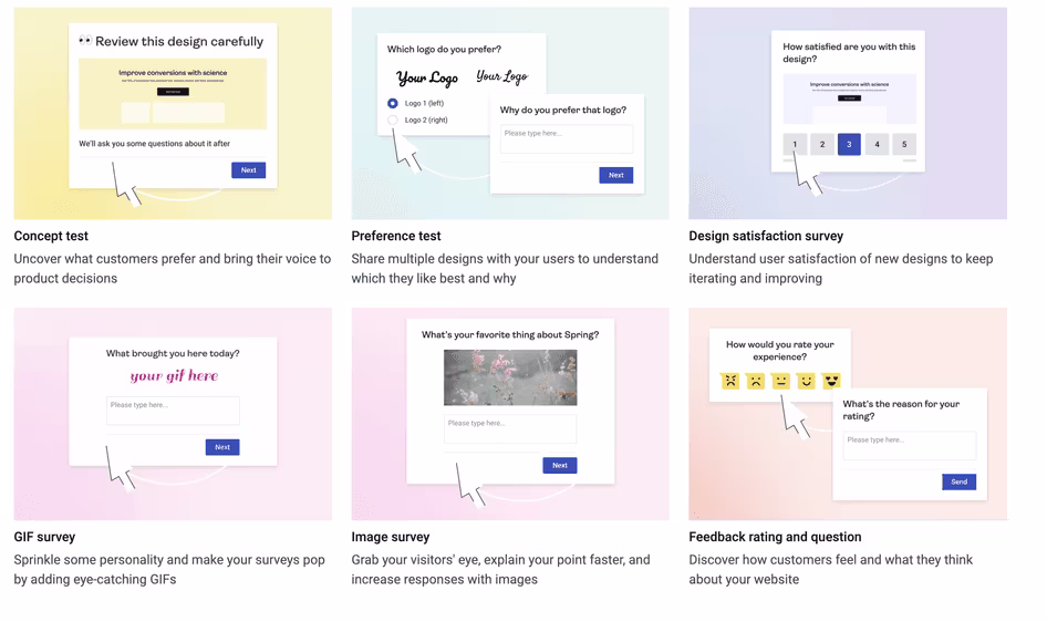 [Visual] Concept testing surveys