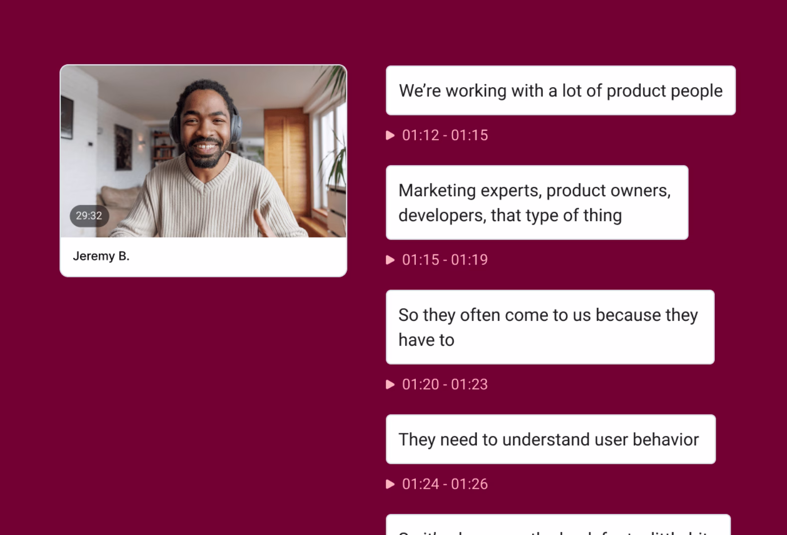 [Screenshot] Session Replay > Transcript view