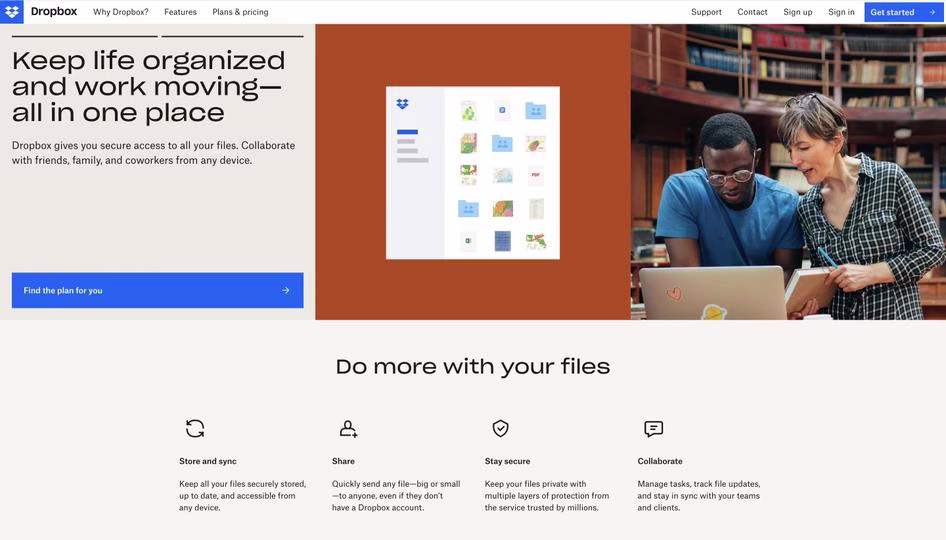 [Visual] Dropbox homepage