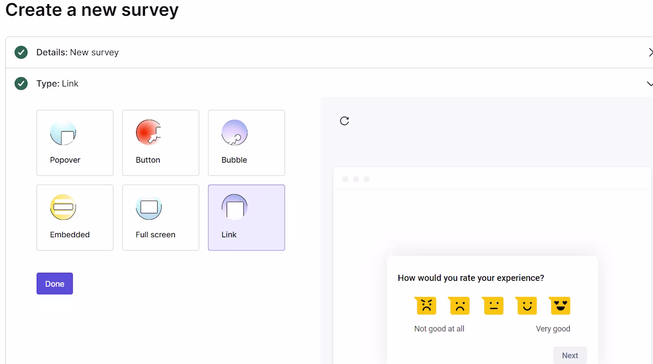 [Screenshot] Create a new survey