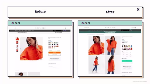 New Look PDP before and after CSQ