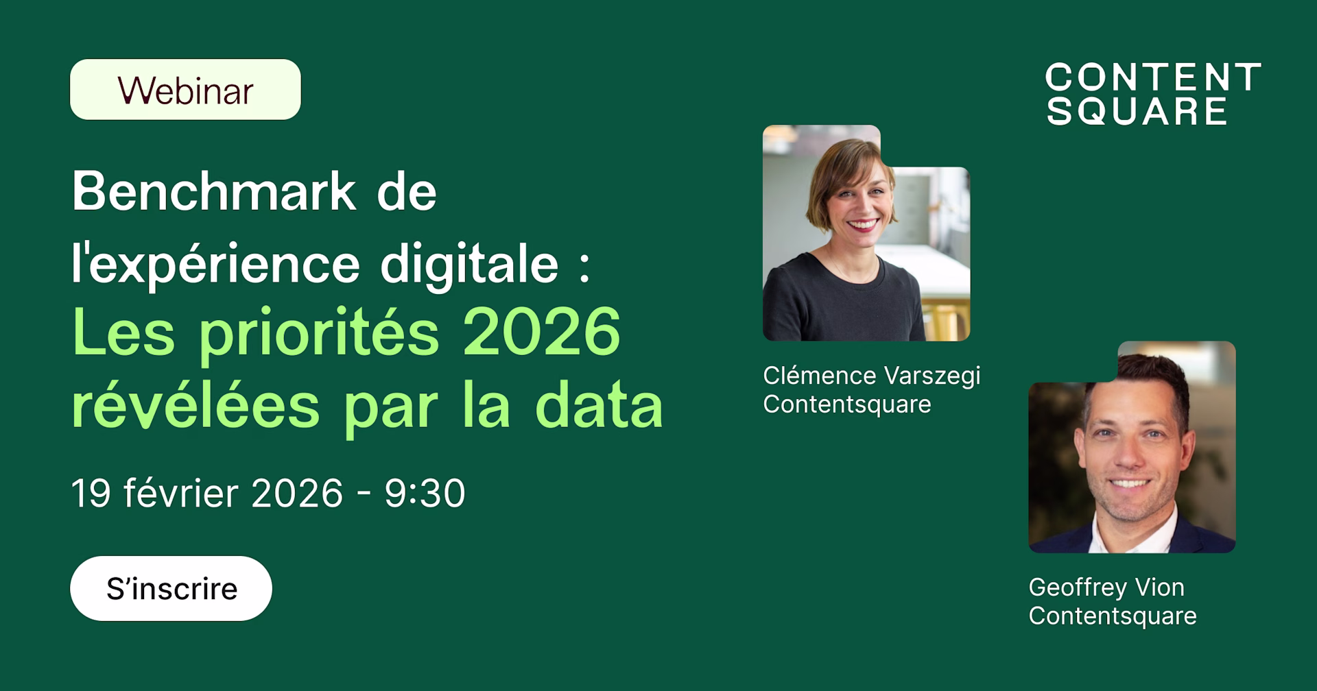 Webinar Benchmark de l'expérience digitale : Les priorités 2026 révélées par la data