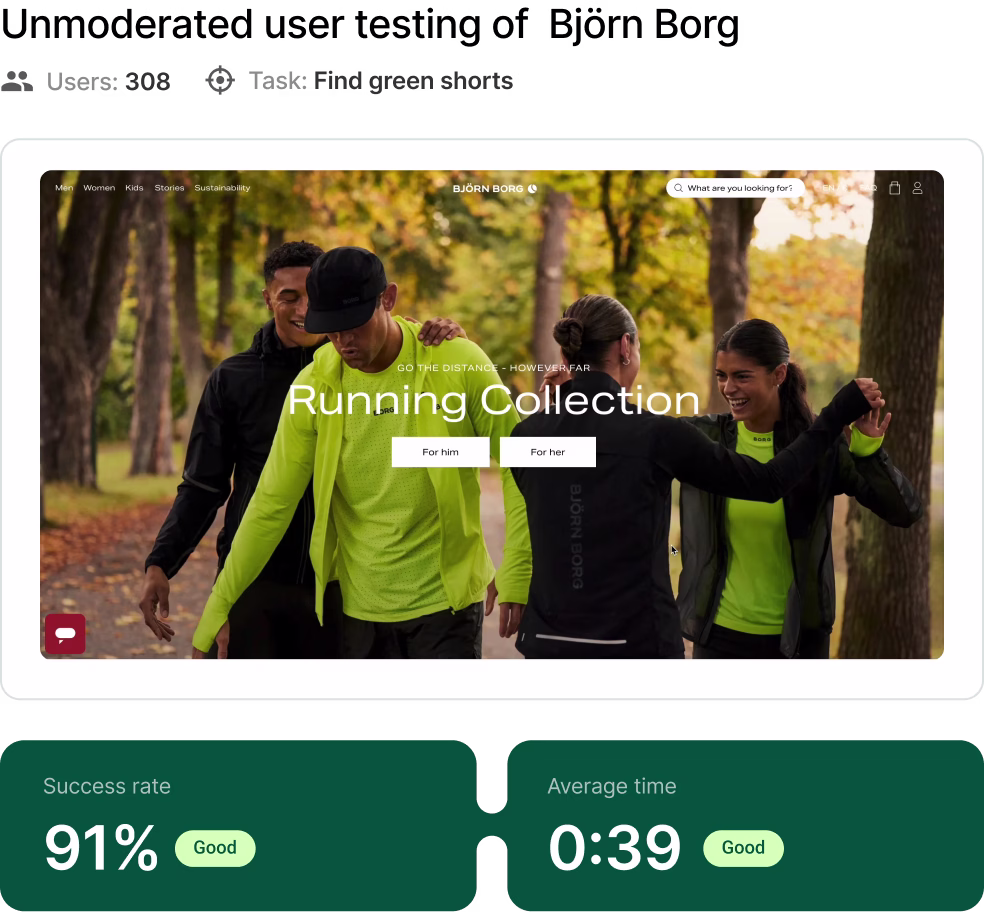 [Visual] Unmoderated user testing of Bjorn Borg