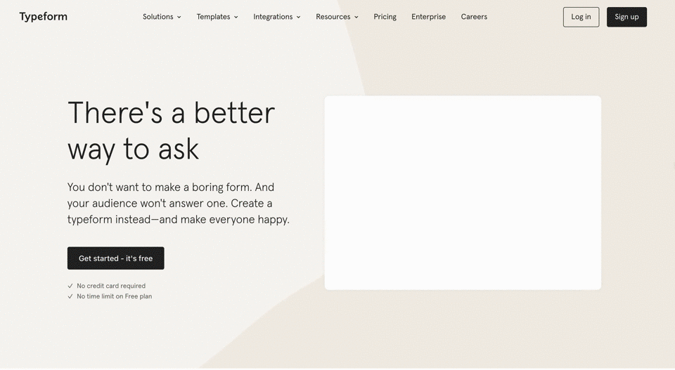[Visual] Typeform home page