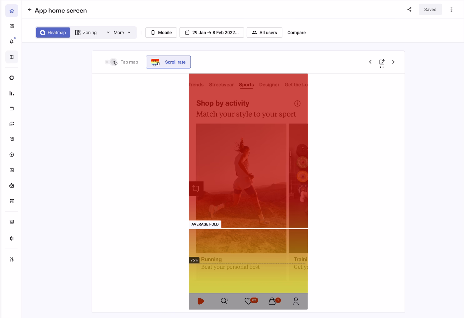 [Product screenshot] Mobile heatmaps - Scroll map