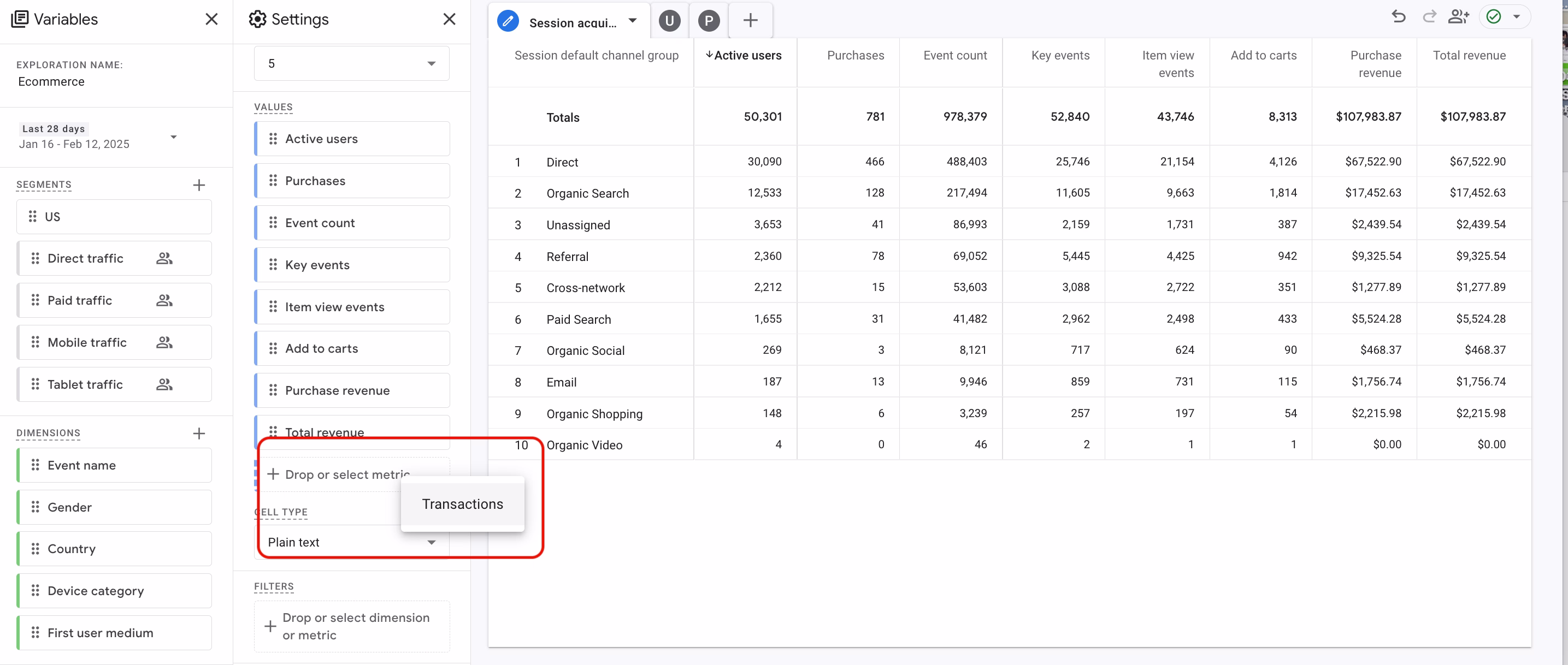 [Visual] Transactions in Explore