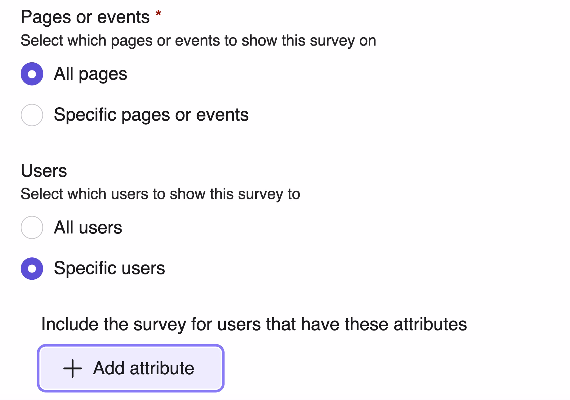 [Visual] survey targeting