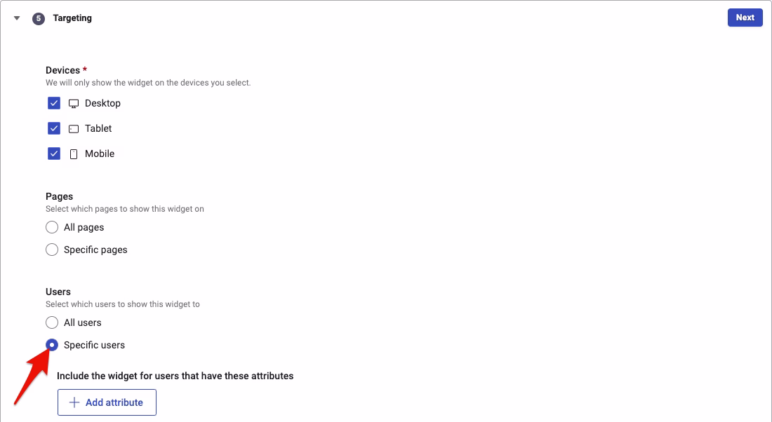 [Visual] CSQ survey settings targeting user attributes (
