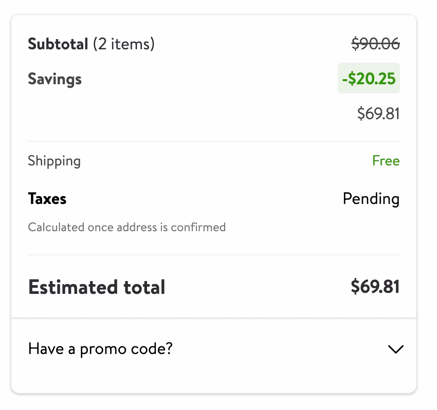 [Visual] Walmart summary box
