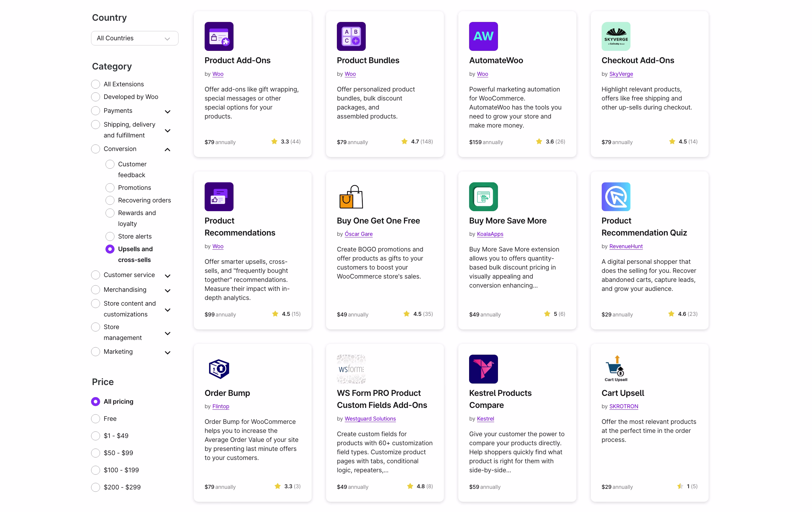 [Visual] woocommerce sales features upsells