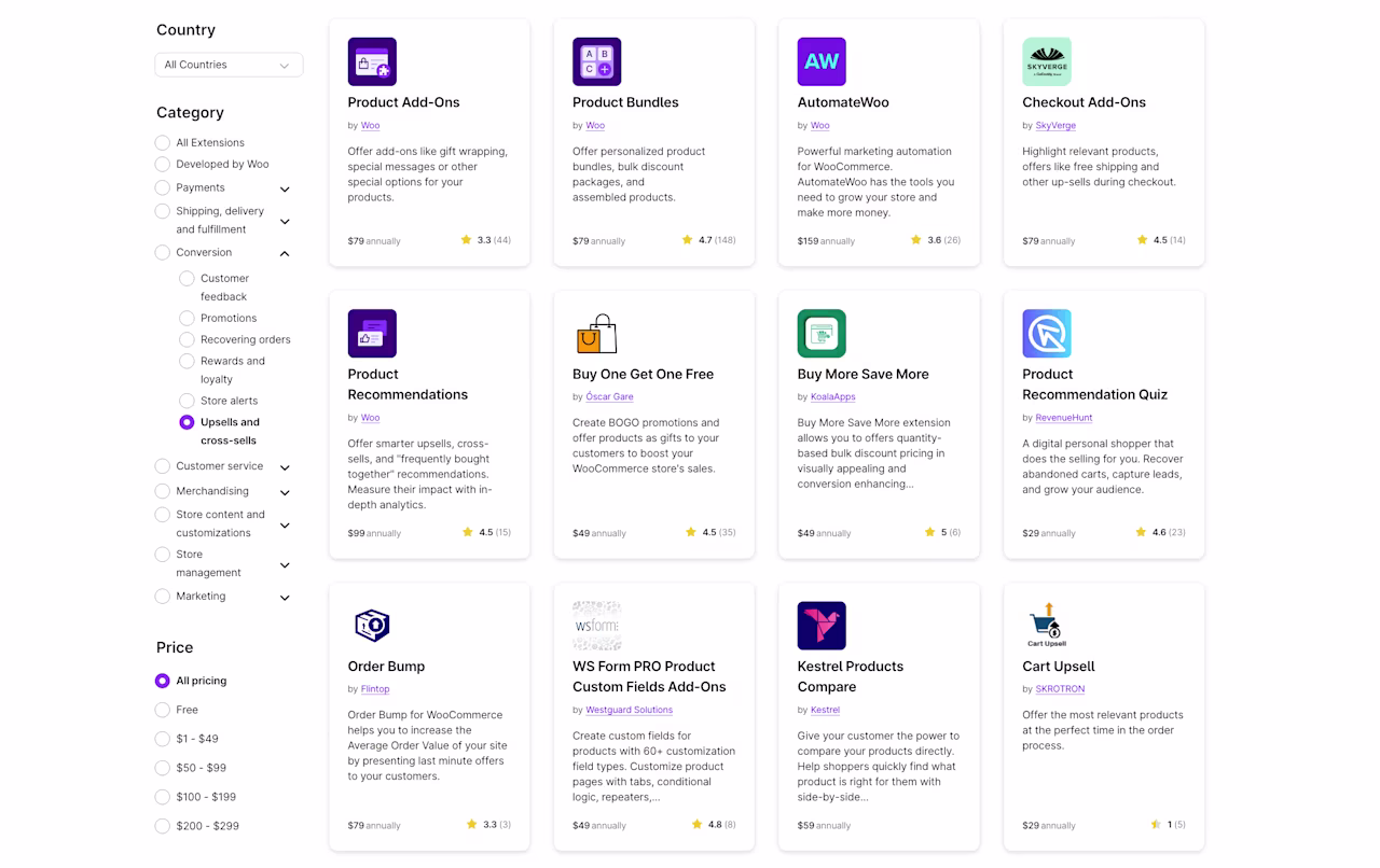 [Visual] woocommerce sales features upsells