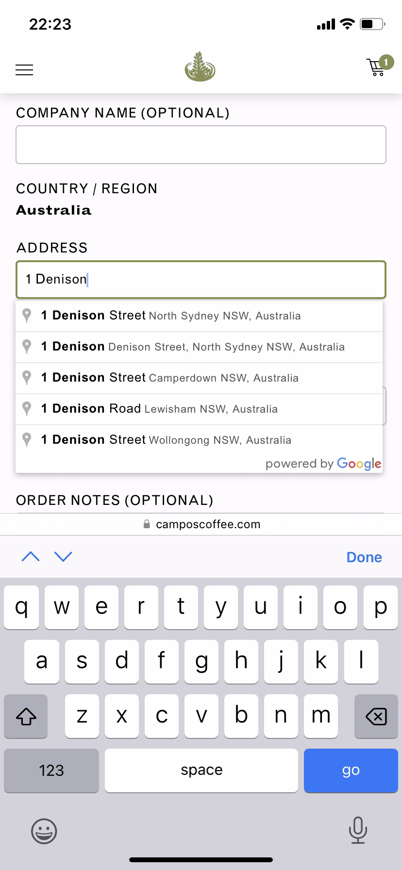 [Visual] Campos address mobile