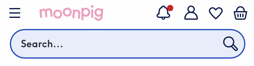 [Visual] Moonpig hamburger menu