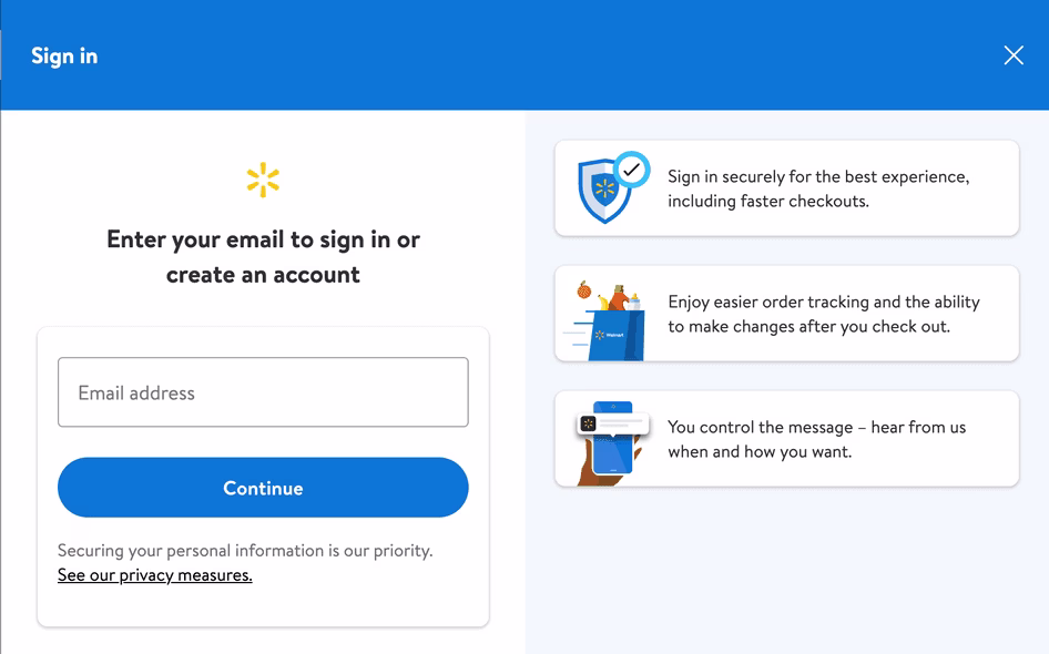[Visual] Walmart create account