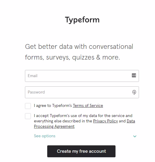 Visual - typeform-signup