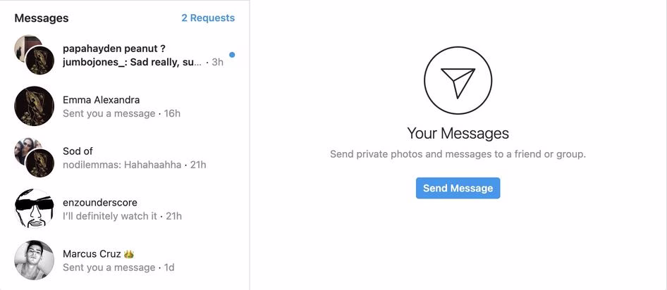 [visual] Instagram uses direct messaging to let users chat as an integral part of their experience