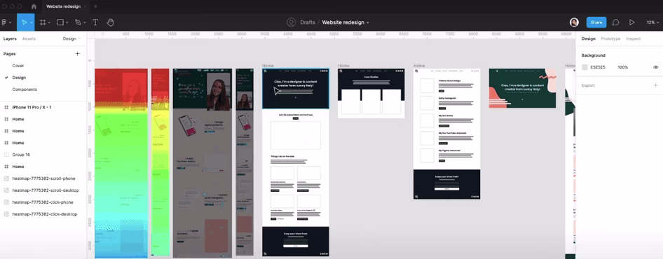 [Screenshot] UI design > Hotjar Heatmaps in Figma