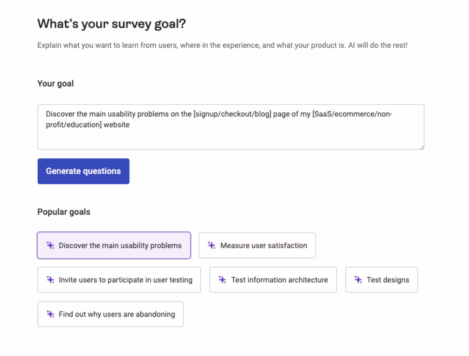 What's your survey goal?