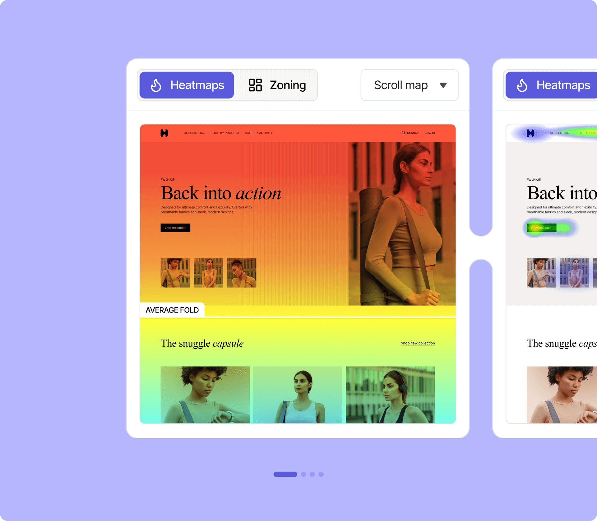 Scroll map showing percentage of visitors who reached each point on a page