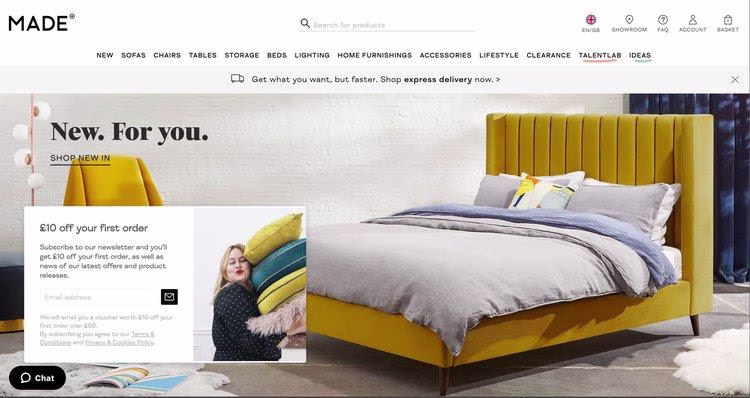 [Visual]made.com homepage