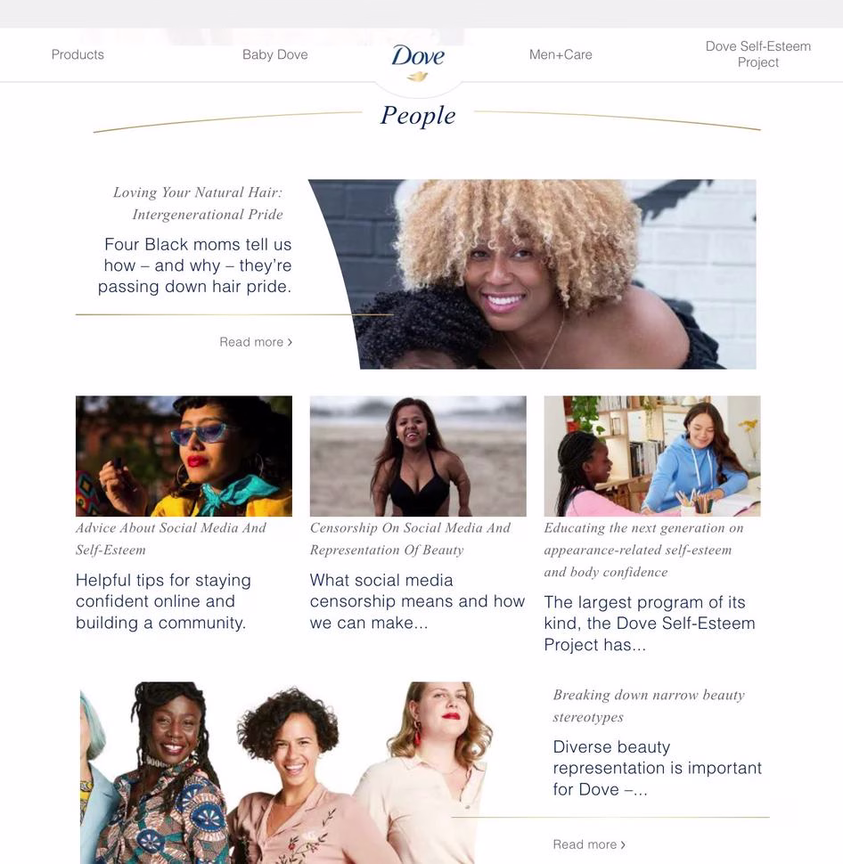 [Visual] Dove website