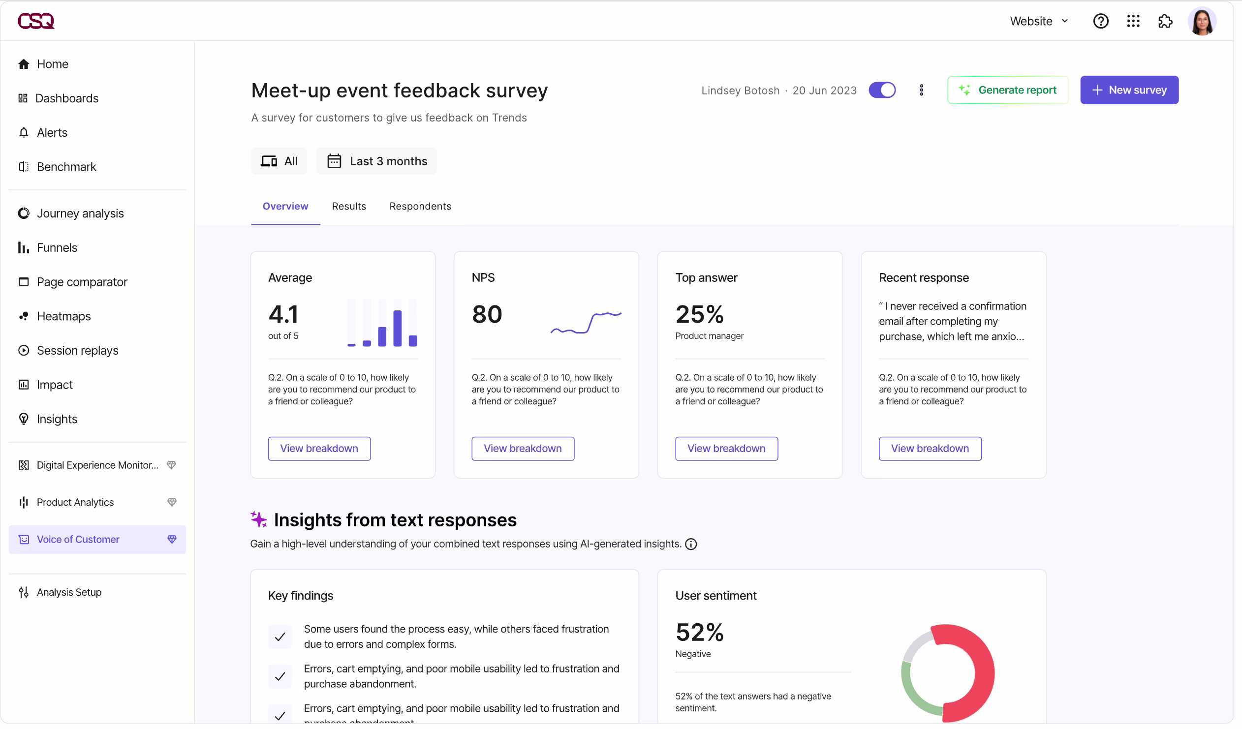 [visual]  Use Contentsquare to collect and analyze user feedback faster with AI