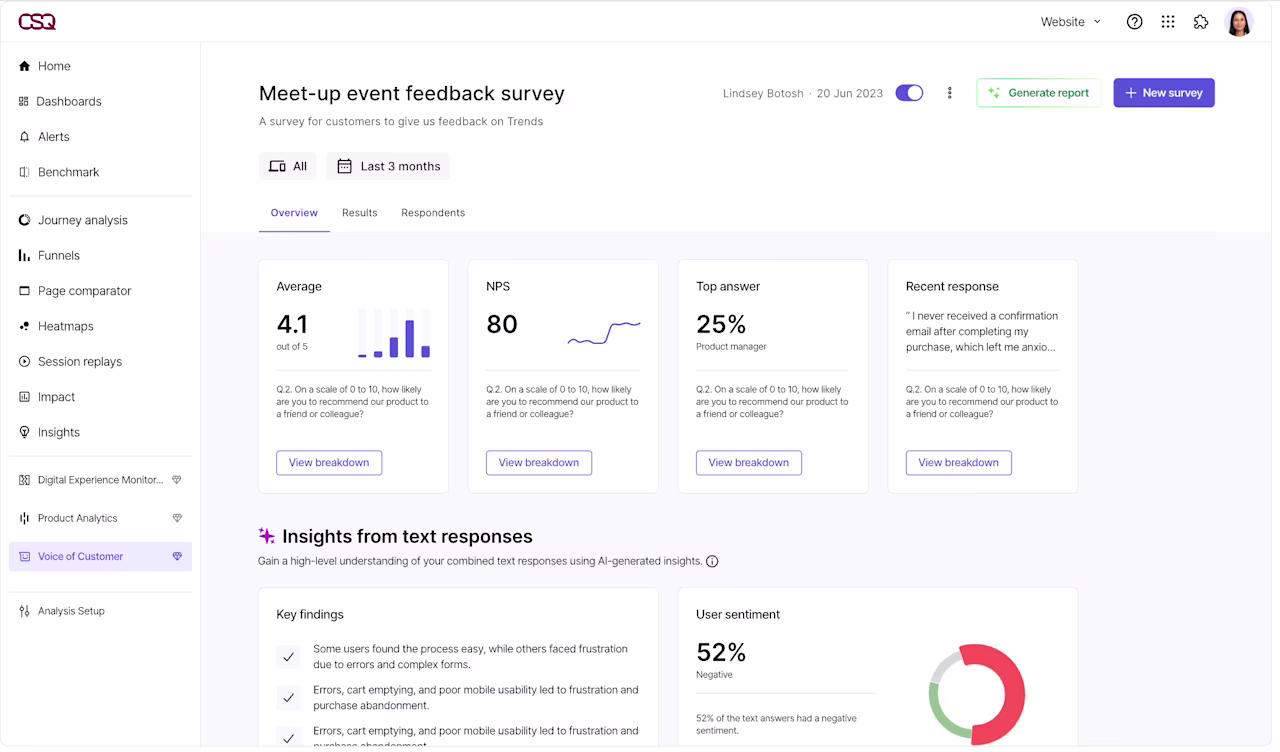 [visual]  Use Contentsquare to collect and analyze user feedback faster with AI