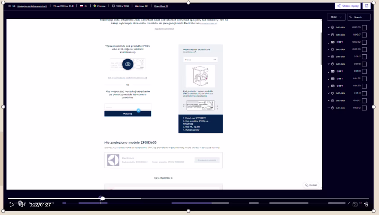 [Visual] [Electrolux website]