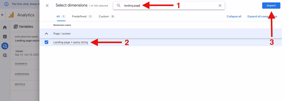 [visual] Double-click the dimension to populate the rows in your report.