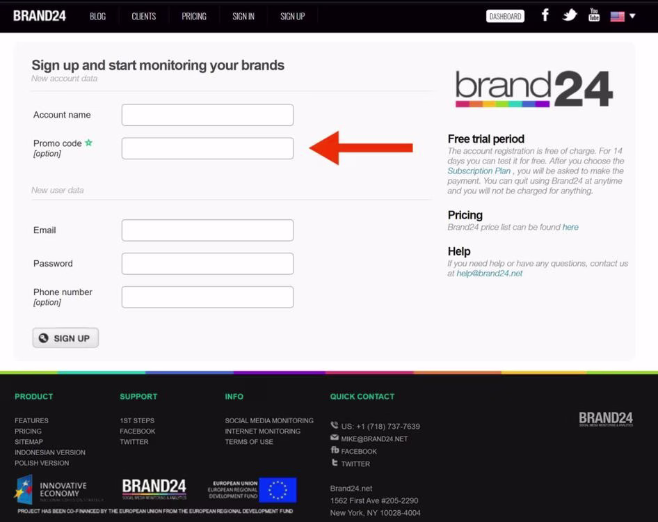 Customer Story - Brand24 - Image 1 (Sign-up form)