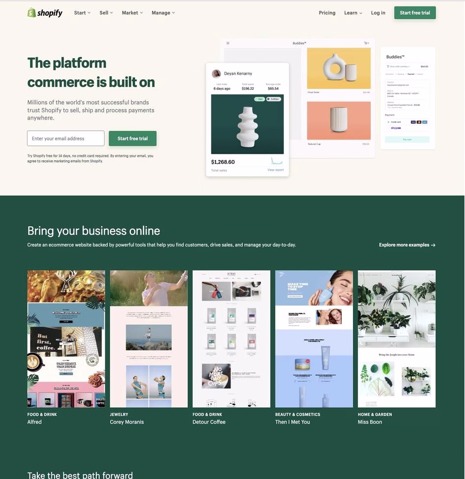 [Visual] Shopify homepage