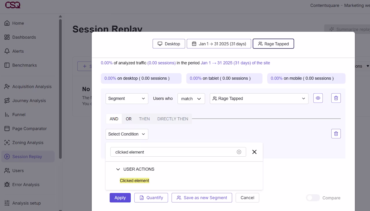 [Visual] Clicked element filter