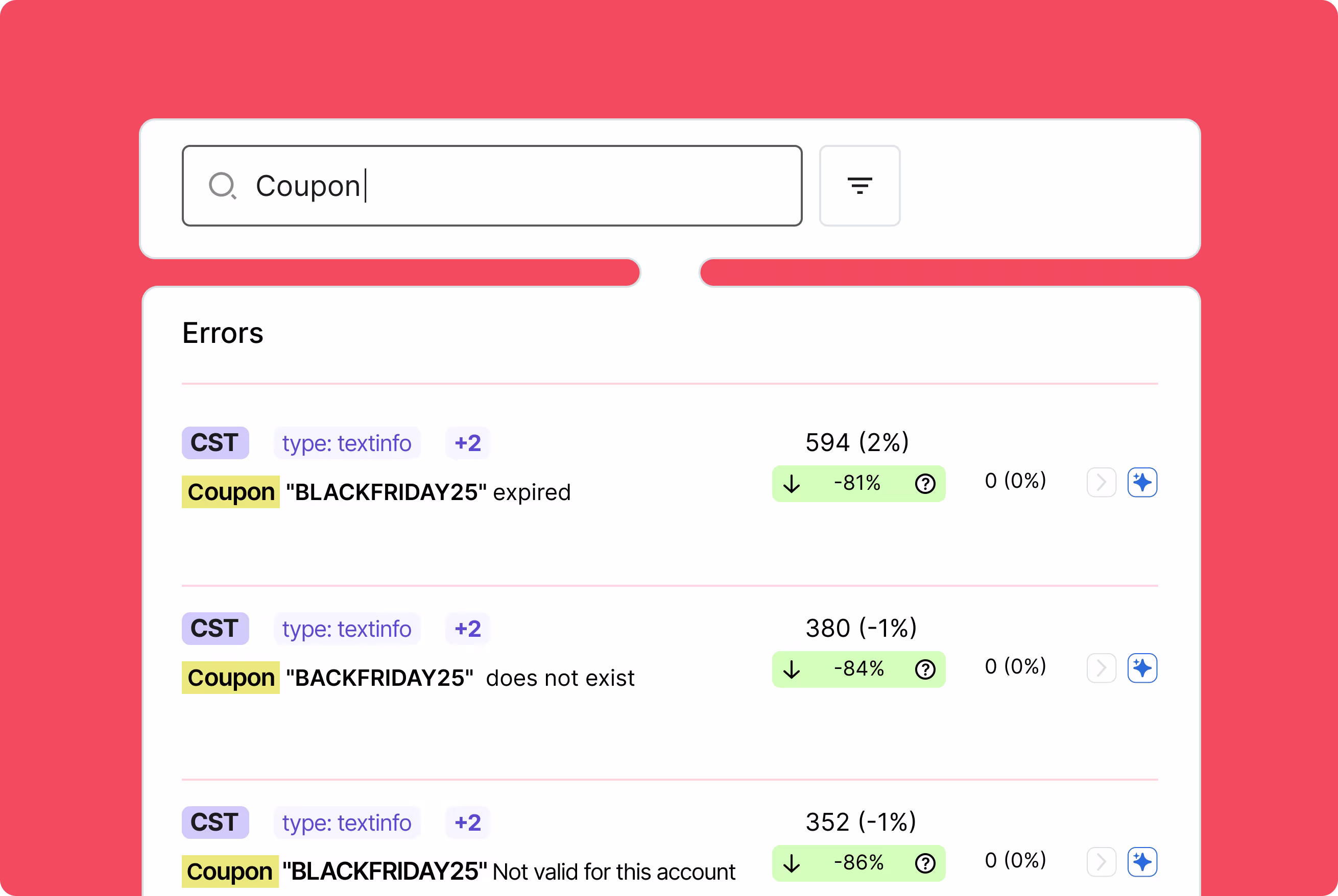 Error Analysis - Features - Text Search [Fall Launch Update]