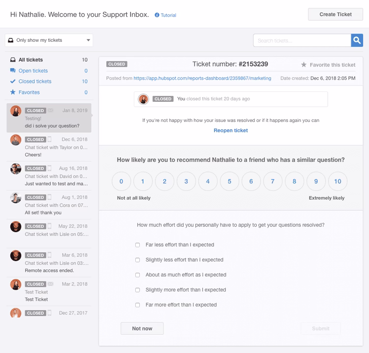 [Visual] Hubspot CES NPS survey questions