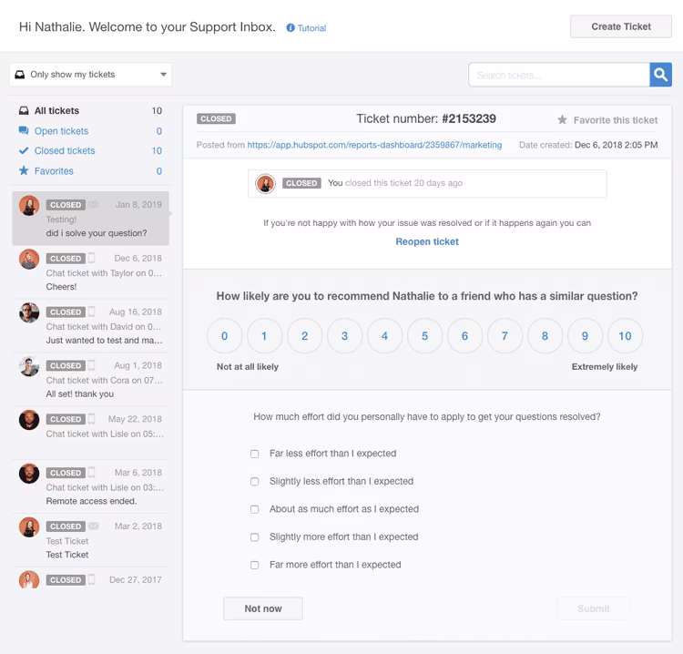 [Visual] Hubspot CES NPS survey questions