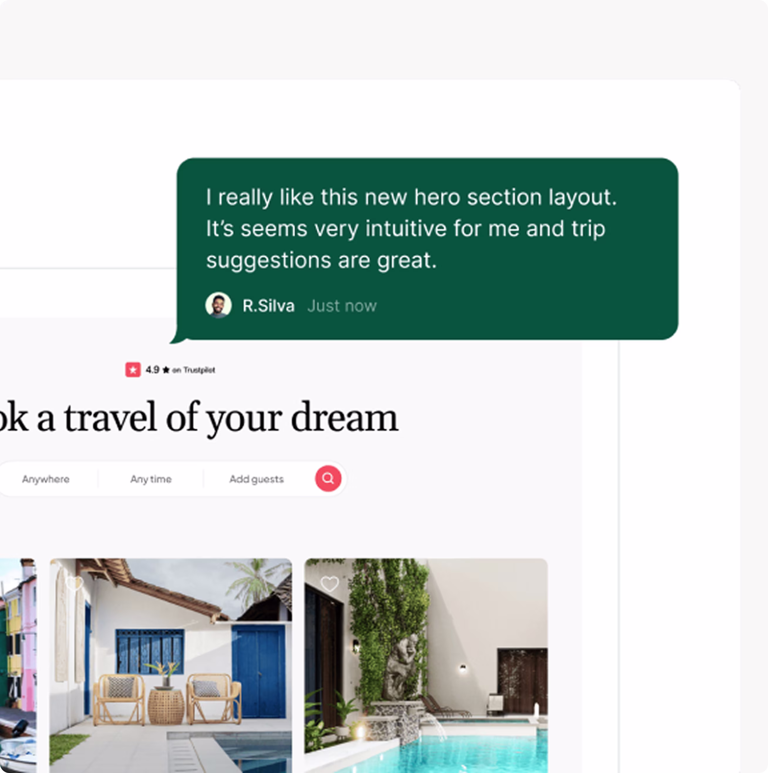 Feedback - I really like this new hero section layout - Grey background