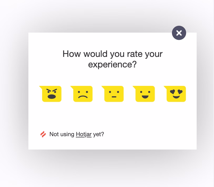 An example of a Hotjar Feedback widget