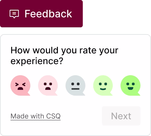 An example of a Feedback widget