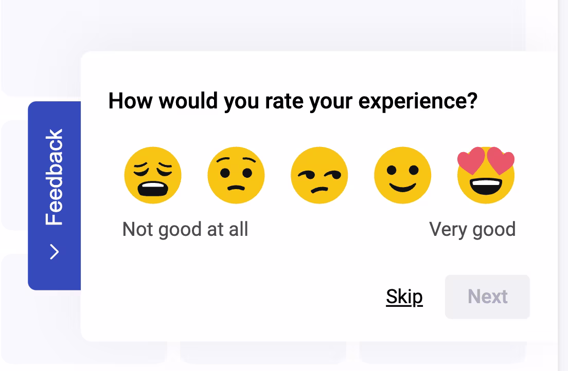 Emoji rating survey