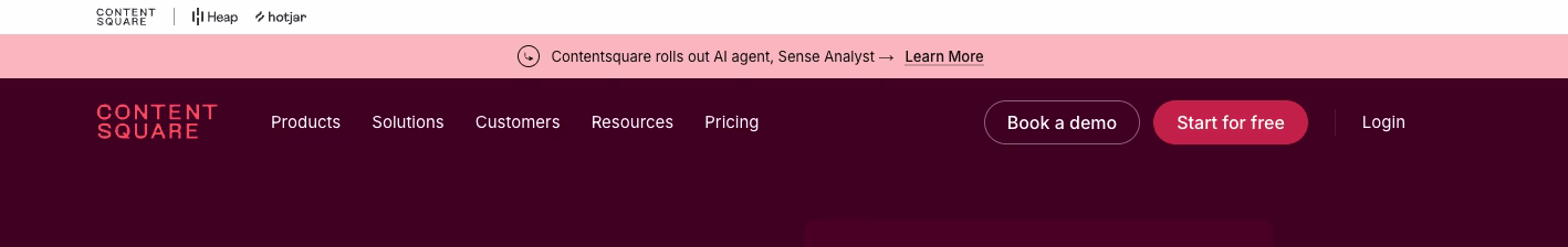 [Visual] Contentsquare.com uses a horizontal menu