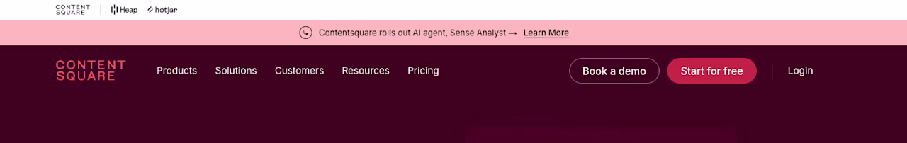 [Visual] Contentsquare.com uses a horizontal menu