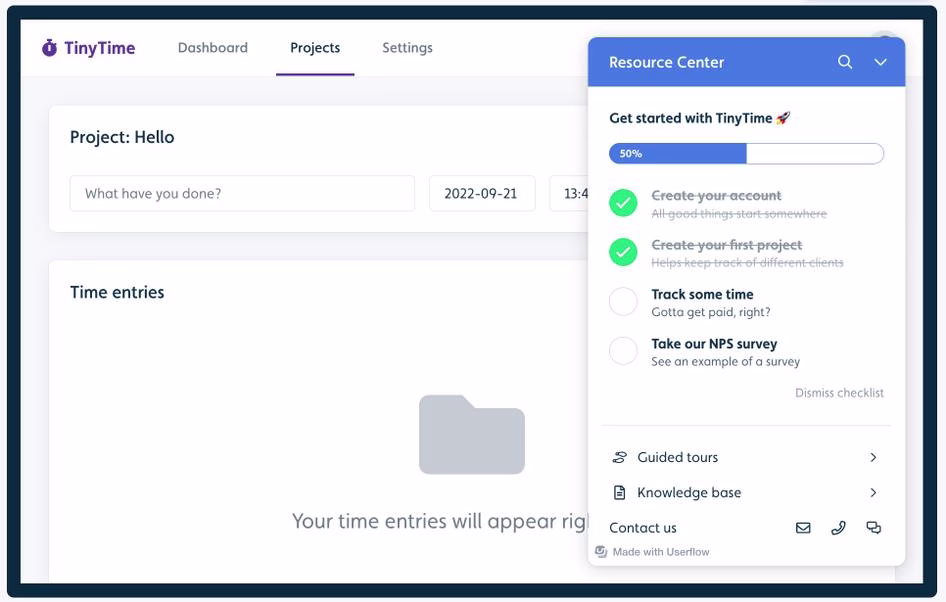 [visual] Userflow’s checklists help your users see the light at the end of the onboarding tunnel, and its analytics capabilities show you where they’re dropping off in the process
