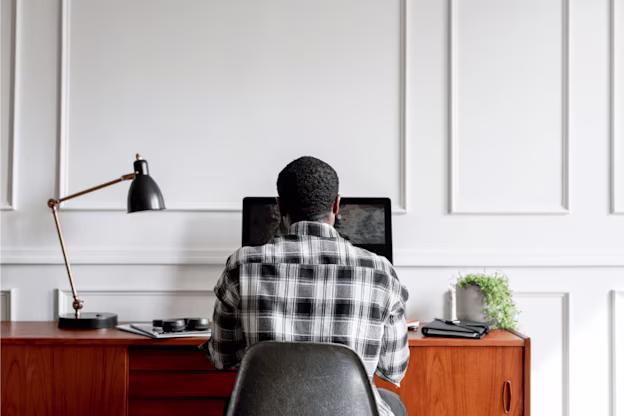 [visual] Focused on computer work