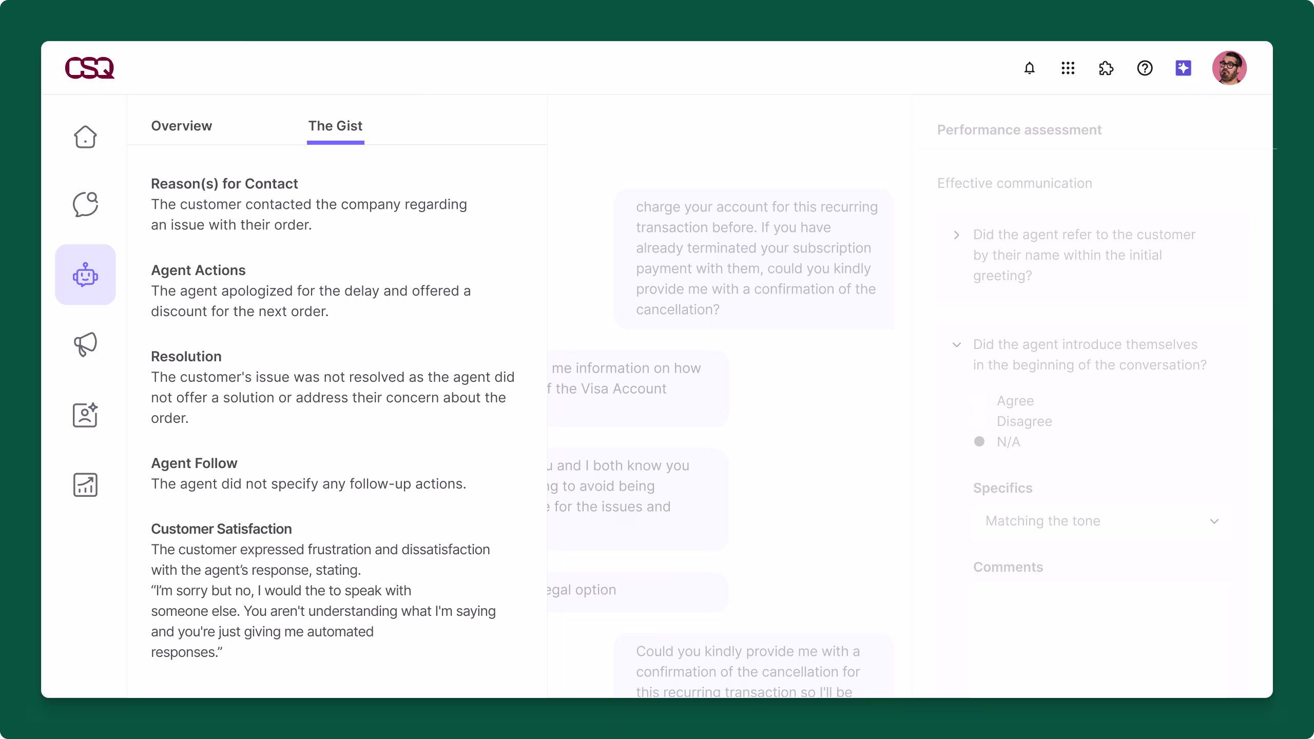 [Visual] Conversation Intelligence Contact Review