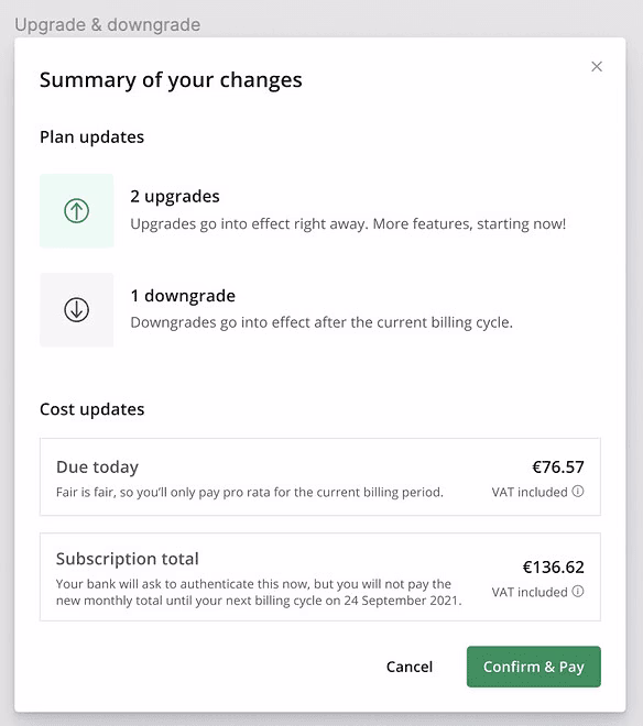 [Visual] The new version of the subscription management process after the redesign
