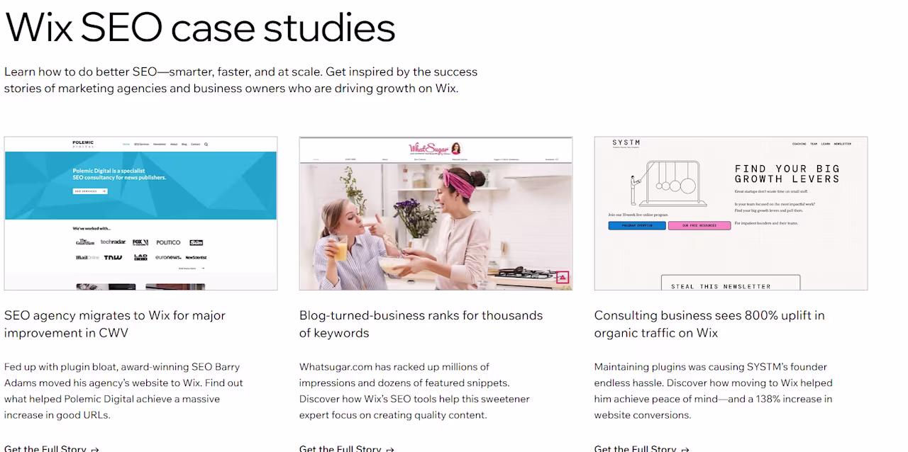 [Visual] Wix Case Studies Page
