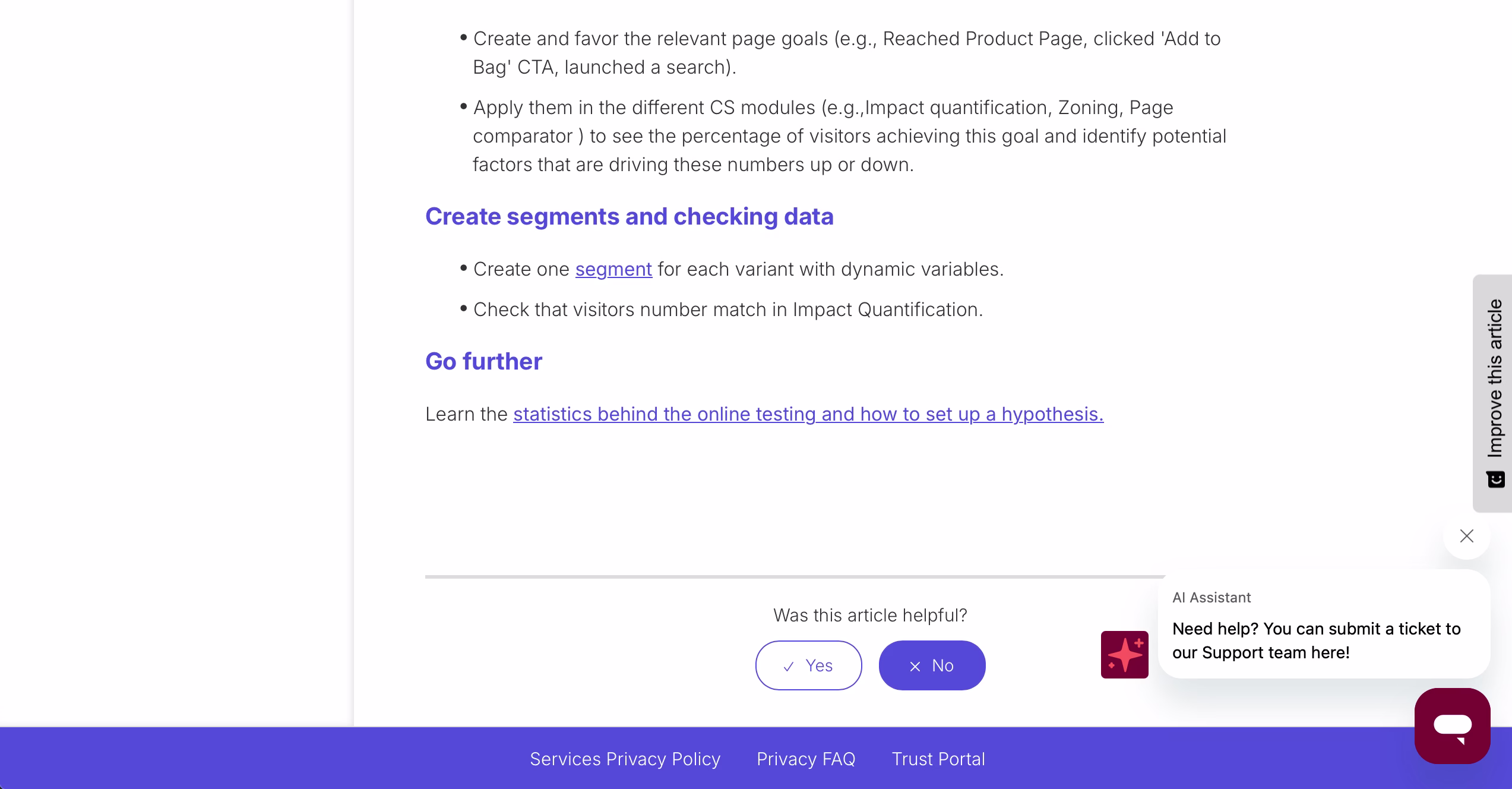 [Visual] Contentsquare help doc